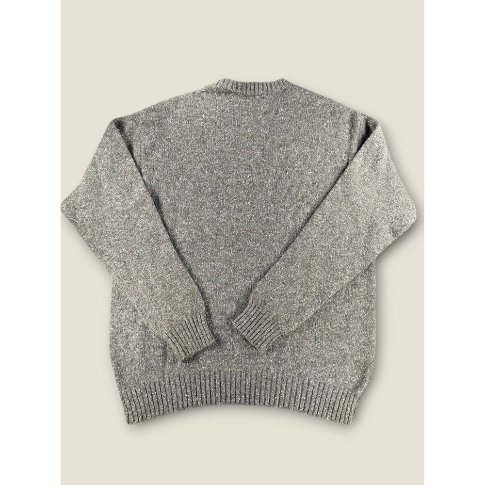Vintage GAP Mens Large gray brown  Wool Blend m Salt and Pepper Crewneck Sweater - Picture 7 of 7